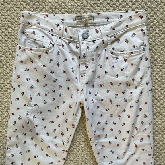 Current/Elliot white distressed jeans with floral pattern - Picture 2 of 10
